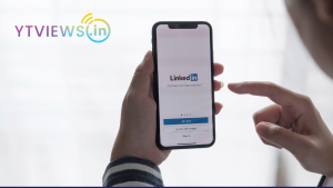 "A split-screen image showing LinkedIn on one side with increased connection and engagement metrics, and Pinterest on the other with enhanced pin and board visibility. The image highlights how Ytviews can improve metrics on both platforms."